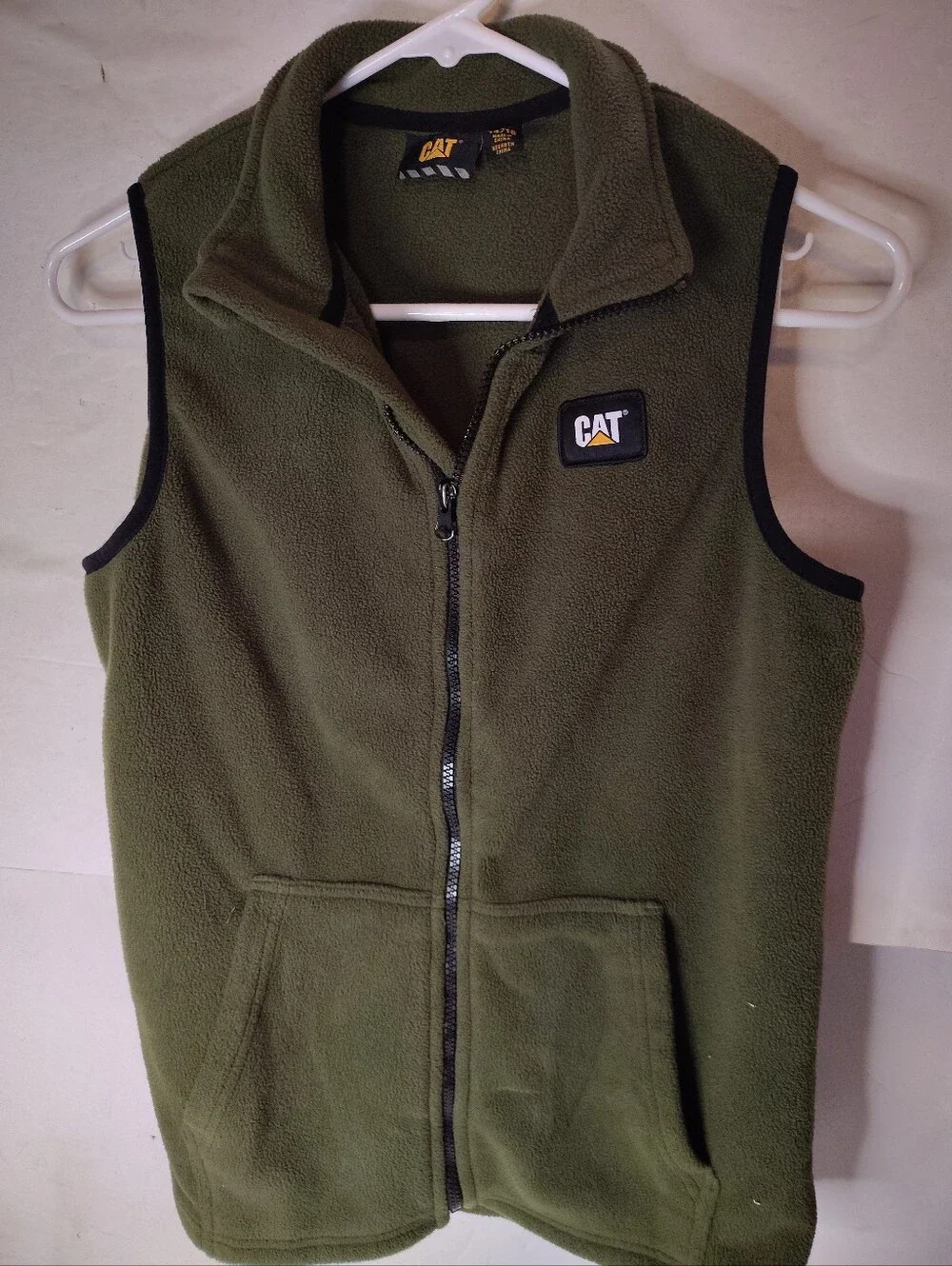 CAT Caterpillar Vest Boys Youth L 14/16 Fleece Equipment Full Zip